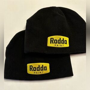 Black Fleece Lined Painters Winter Hat Embroidered Rodda Paint Finish Right